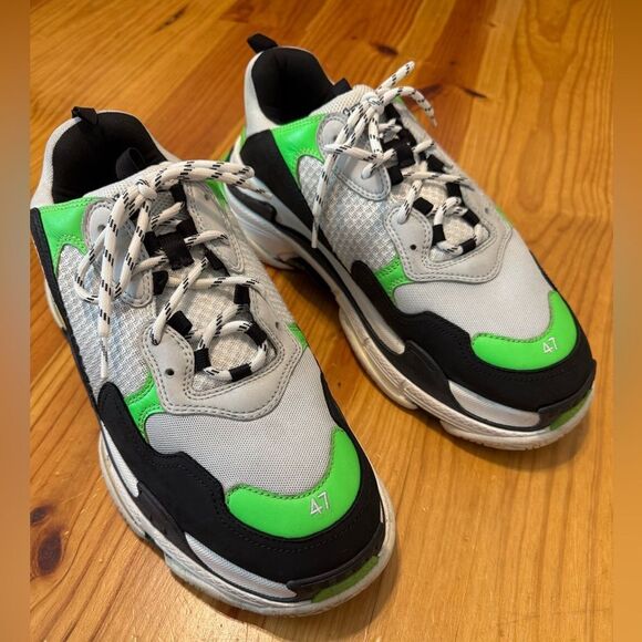 US 14 EU 47 Balenciaga Triple S Sneaker White Green Fluo 536737 W09O6 9063 main image 13